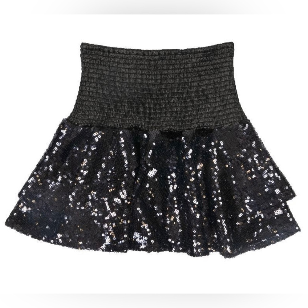 NEW New Years Skirt‎ Black Tiered Ruffle flounce womens small medium